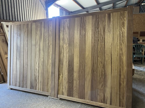 Wooden driveway gates - driveway, iroko